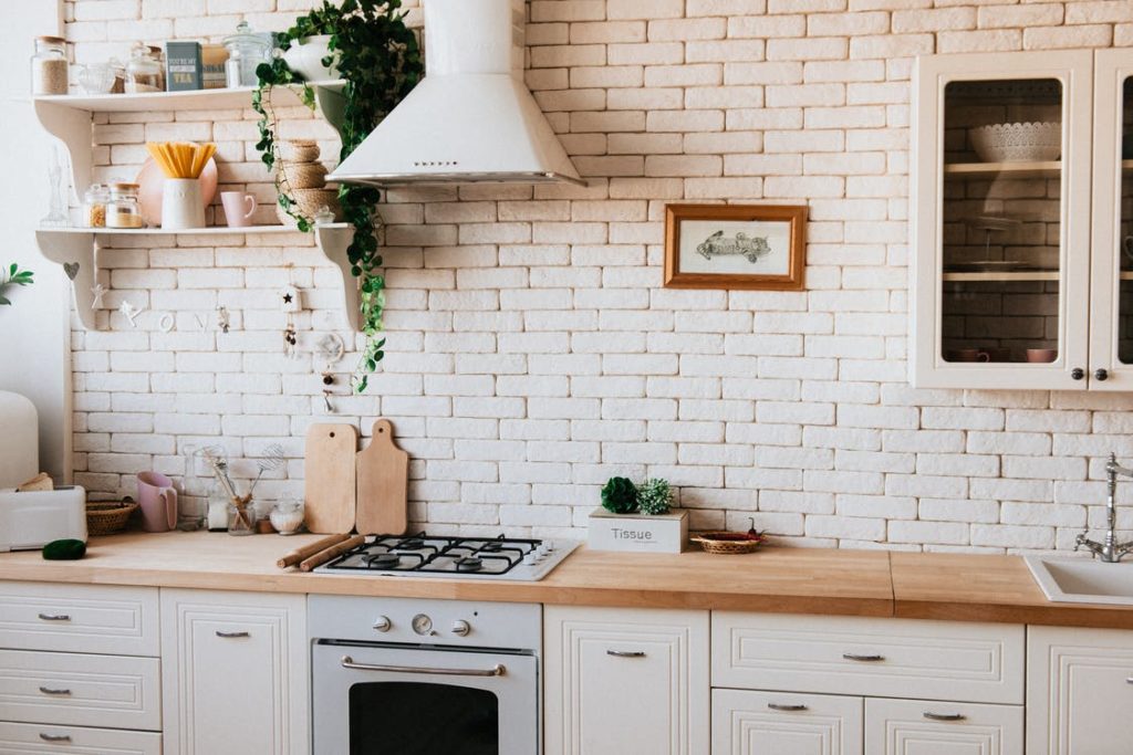 Kitchen with exhaust fan