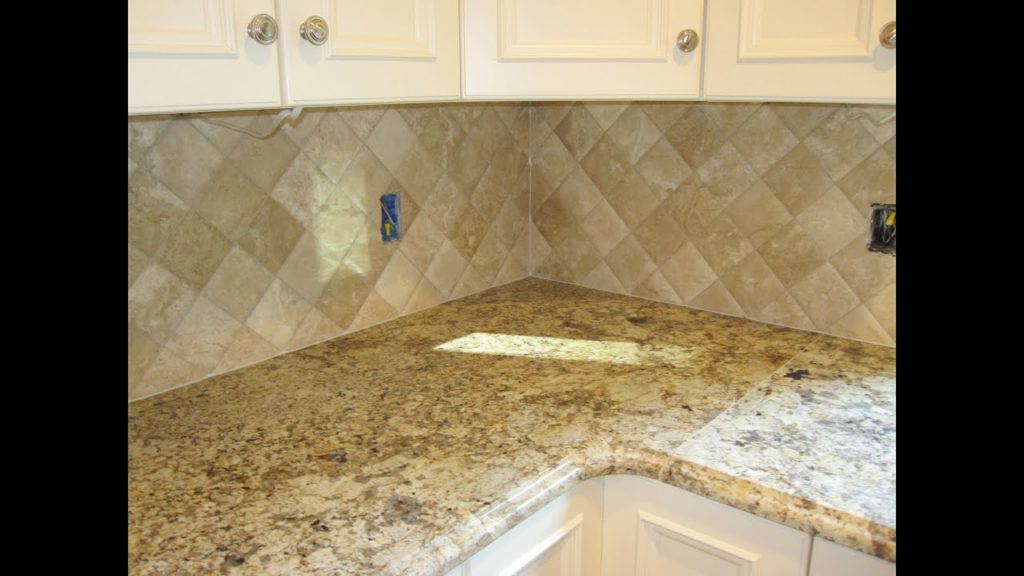 Travertine backsplash