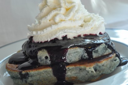 Blueberry Pancakes with Blueberry Sauce