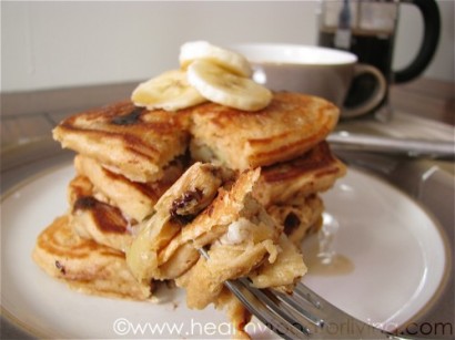 Chocolate Chip Banana Pancakes for One