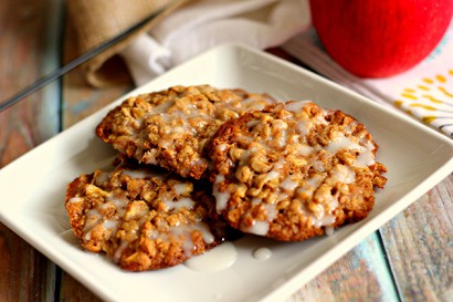 Glazed Apple Oatmeal Cookies