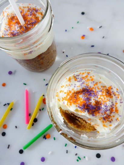 Mason Jar Pumpkin Cake for Two