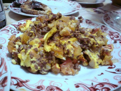 Minced Beef Breakfast Omelette