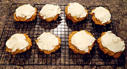 Pumpkin Cookies with Homemade Cream Cheese Frosting