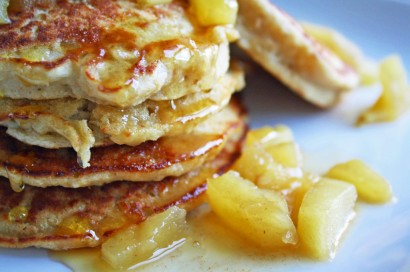 Chickpea Pancakes With Ginger Apple Compote