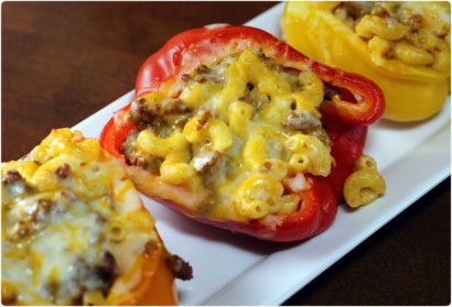 Chorizo Mac & Cheese Stuffed Peppers