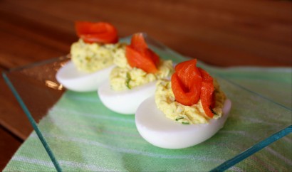 Deviled Eggs with Goat Cheese and Herbs