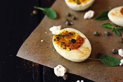 Sautéed Mediterranean Deviled Eggs