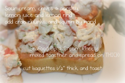 Seafood Crostini Appies