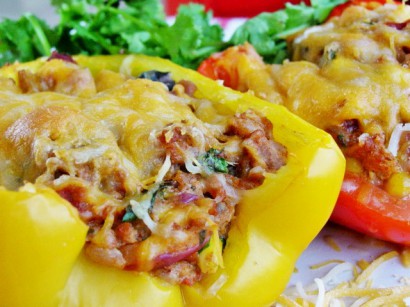 Turkey and Farro Stuffed Peppers