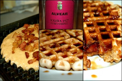 Bacon Waffles with Sherry Syrup