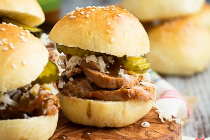 Cuban Sliders with Mustard-Bourbon Glaze