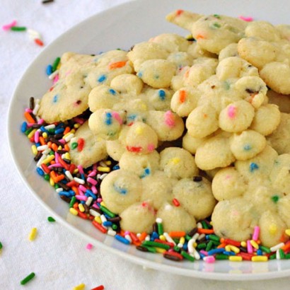 Funfetti Almond Spritz Cookies