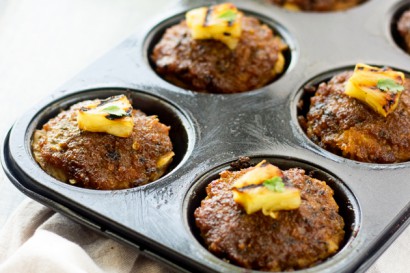 Mini BBQ Pineapple Turkey Meatloaves