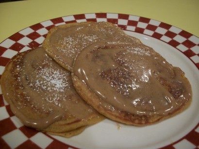 Pumpkin Pancakes with Cinnabon Spread