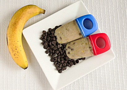 Baked Banana & Chocolate Popsicles