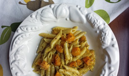 Butternut Squash Penne with Pistachio Pesto