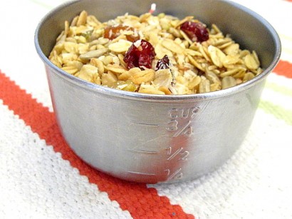 Crunchy Buckwheat Granola with Golden Raisins and Cranberries