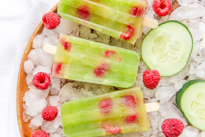 Cucumber Raspberry Pops