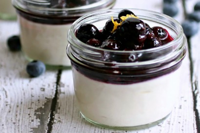 Goat Cheese Mousse with Blueberry Compote