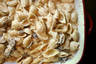 Mac and Mushrooms in Lager Cheese Sauce