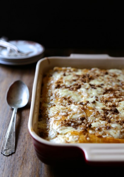 Reuben Casserole with Brown Butter Rye Breadcrumbs