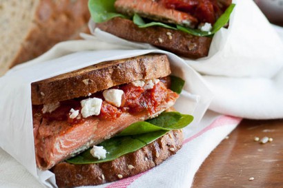 Salmon Sandwich with Tomato-Basil Chutney