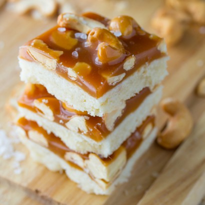 Salted Caramel Cashew Bars