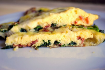 Cheesy Spinach & Bacon Frittata