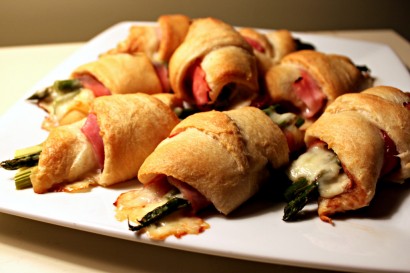 Ham, Cheese and Asparagus Croissants