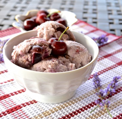 Lavender-Infused Cherry Ice Cream