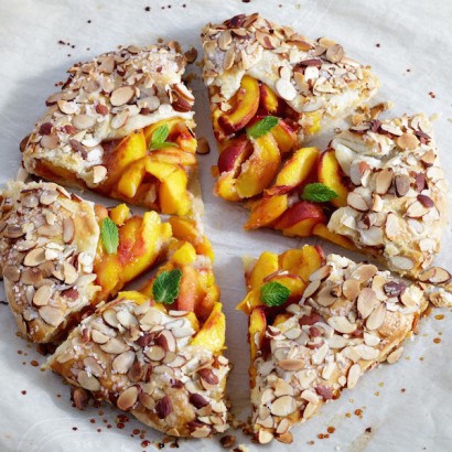 Peach Galette with Licorice Whipped Cream