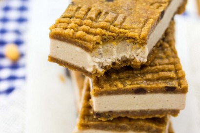 Peanut Butter and Banana Ice Cream Sandwiches