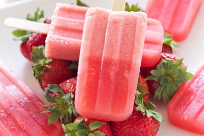 Strawberry Coconut Water Popsicles