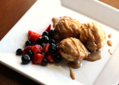 Strawberry-Buttermilk Ebelskivers with Almond-Honey Glaze